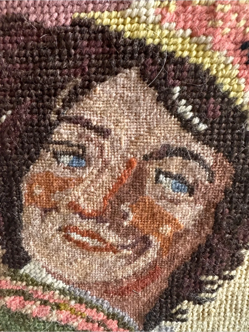 Vintage-Style Wall Tapestry: Multicolor Musician Portrait
